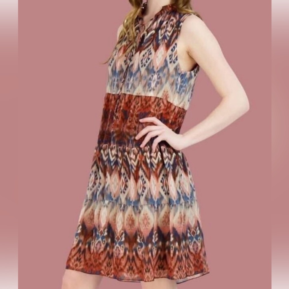 Julia Jordan Sleeveless Mini Dress - Red and Blue Print